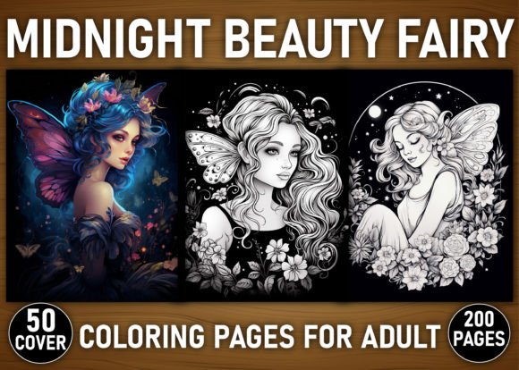 200 Midnight Beauty Fairy Coloring Pages