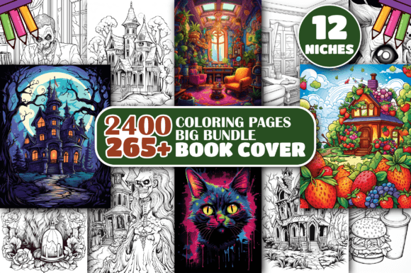 2400 Big Coloring Pages for Adult Bundle