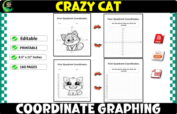 Crazy Cat Coordinate Plane Graphing