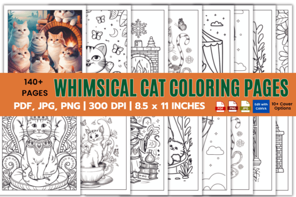 KDP Interior Cat Coloring Pages All Ages
